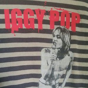 H&M Euro unisex cotton hoodie w/pockets & Iggy Pop